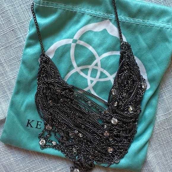 *VINTAGE KENDRA SCOTT GUNMETAL ADJUSTABLE NECKLACE - Picture 2 of 2